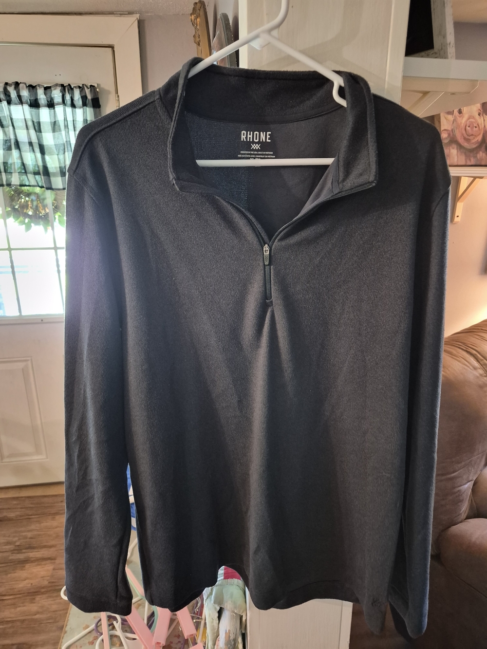 Rhone Black Quarter-Zip Pullover